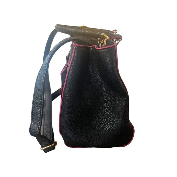 Bebe Purse Shoulder Y2K Steam Punk Witchy Grunge Goth Emo Black Pink Bar… - Picture 3 of 13